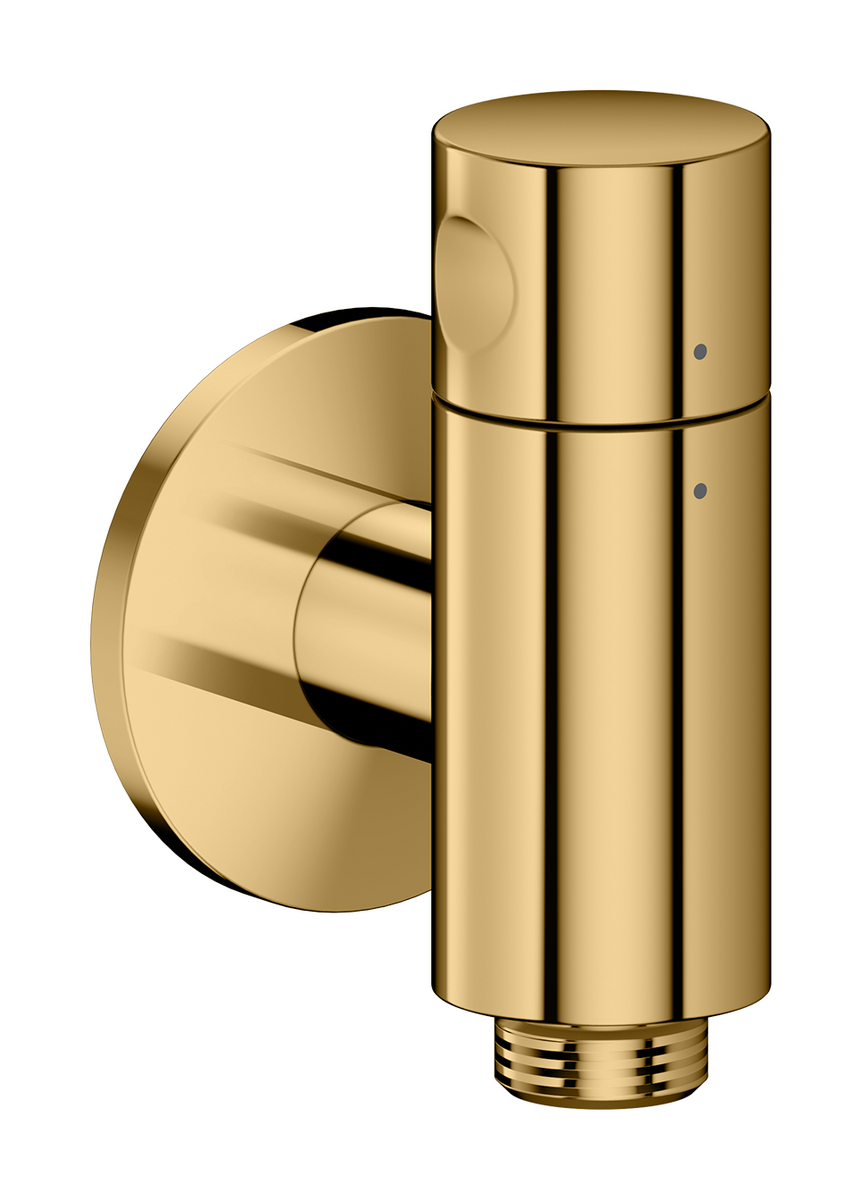 Picture of HANSGROHE AXOR One Wall outlet stop with shut-off valve #48781990 - Polished Gold Optic