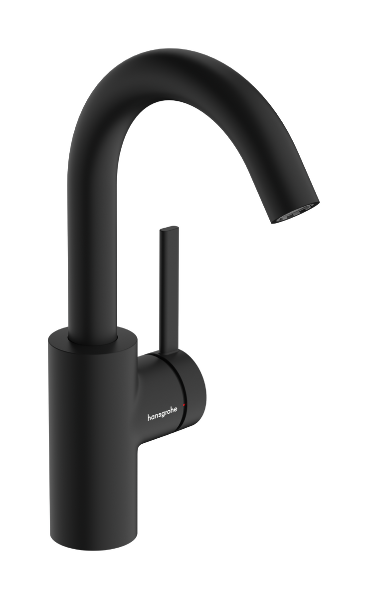 Picture of HANSGROHE Zesis S Single lever basin mixer 210 CoolStart with swivel spout and pop-up waste set #74740670 - Matt Black