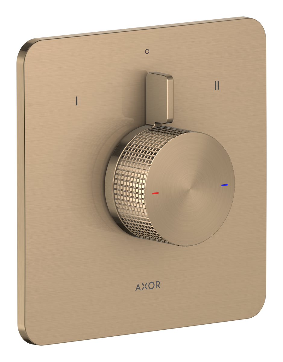 Picture of HANSGROHE AXOR Citterio C Mixer for concealed installation for 2 functions - cubic cut #49451140 - Brushed Bronze