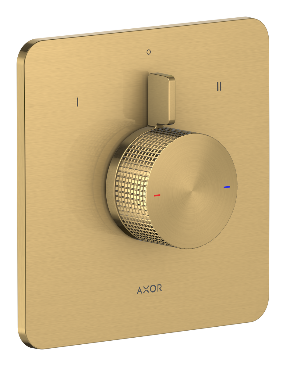 Picture of HANSGROHE AXOR Citterio C concealed mixer for 2 consumers - Cubic cut #49451250 - Brushed Gold Optic