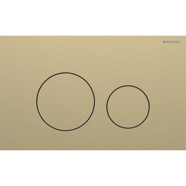 Bild von GEBERIT Sigma40 Betätigungsplatte für 2-Mengen-Spülung, Round #115.628.QF.1 - messingfarben / gebürstet, easy-to-clean-beschichtet