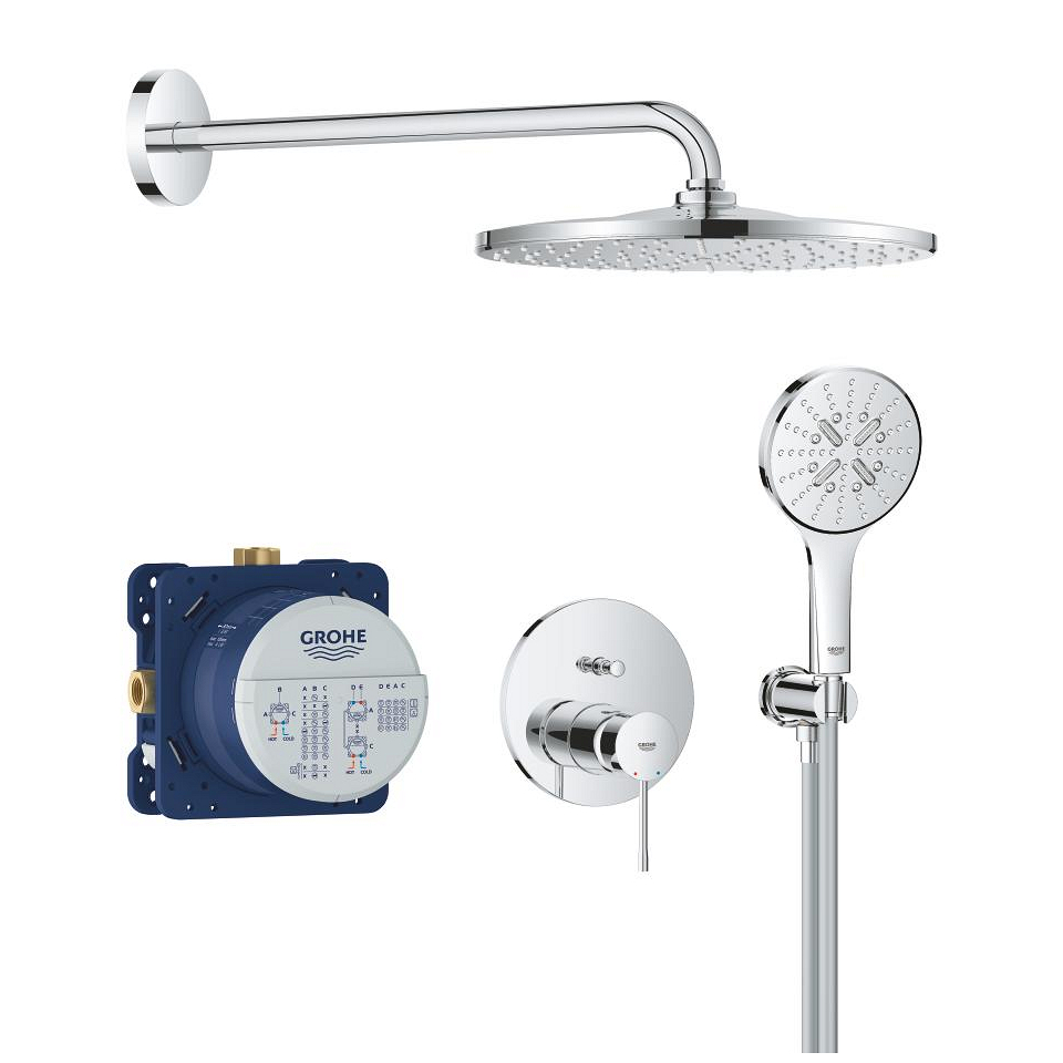 Bild von GROHE Essence Duschsystem Unterputz mit Rainshower Mono 310 #25287000 - chrom