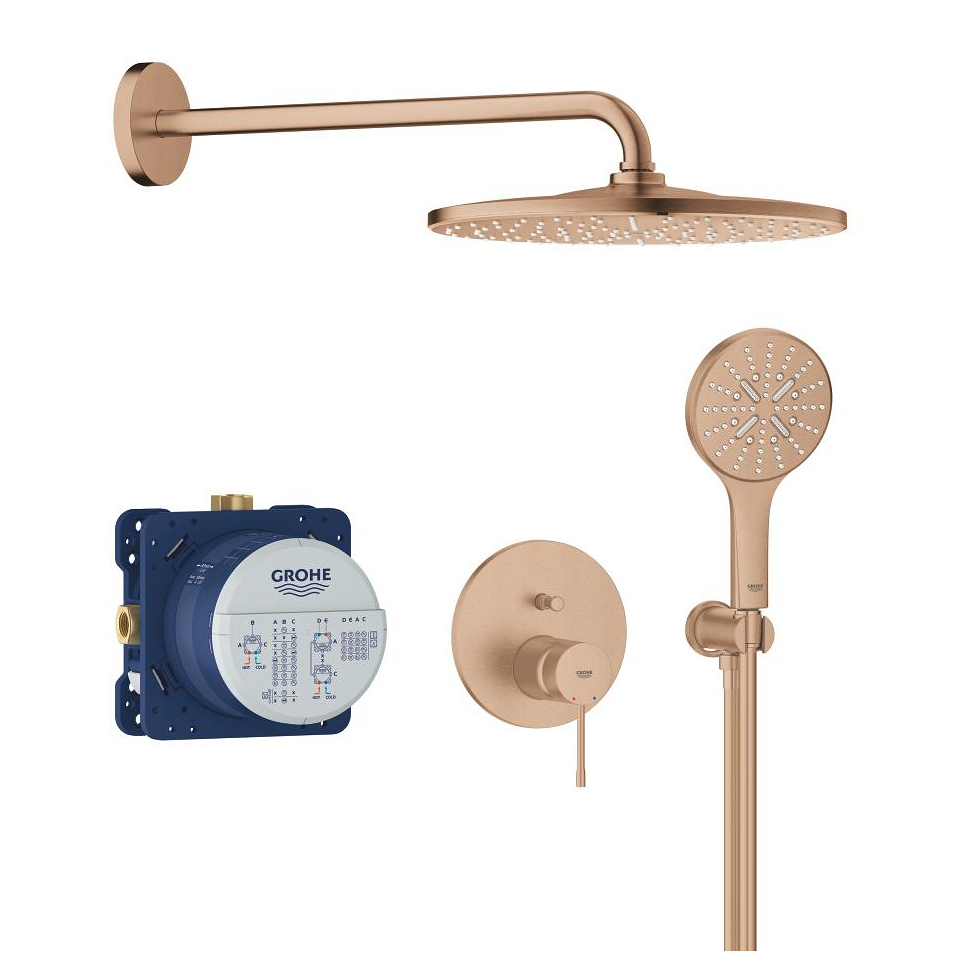 Bild von GROHE Essence Duschsystem Unterputz mit Rainshower Mono 310 #25287DL0 - warm sunset gebürstet