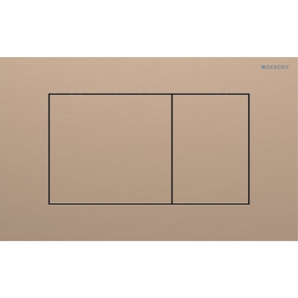Bild von GEBERIT Sigma40 Betätigungsplatte für 2-Mengen-Spülung, Square #115.629.QB.1 - rotgold / gebürstet, easy-to-clean-beschichtet