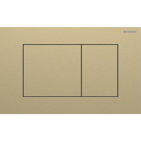 Bild von GEBERIT Sigma40 Betätigungsplatte für 2-Mengen-Spülung, Square #115.629.QF.1 - messingfarben / gebürstet, easy-to-clean-beschichtet