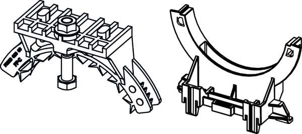 TECE TECE-WC-Ablaufbogenhalter für 8 cm WC-Modul, clipbar #9820145