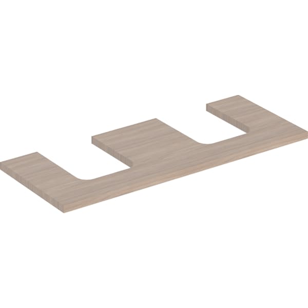 GEBERIT ONE Waschtischplatte mit Ausschnitt, für Aufsatzwaschtisch Schalenform #505.335.00.5 - Eiche / Melamin Holzstruktur