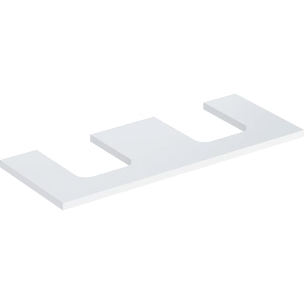 GEBERIT ONE Waschtischplatte mit Ausschnitt, für Aufsatzwaschtisch Schalenform #505.335.00.1 - weiß / lackiert hochglänzend