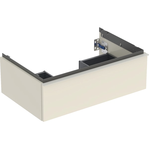 GEBERIT iCon Unterschrank für Waschtisch, mit einer Schublade #502.311.JL.1 - Korpus und Front: sand-grau / lackiert hochglänzend Griff: sand-grau / pulverbeschichtet matt