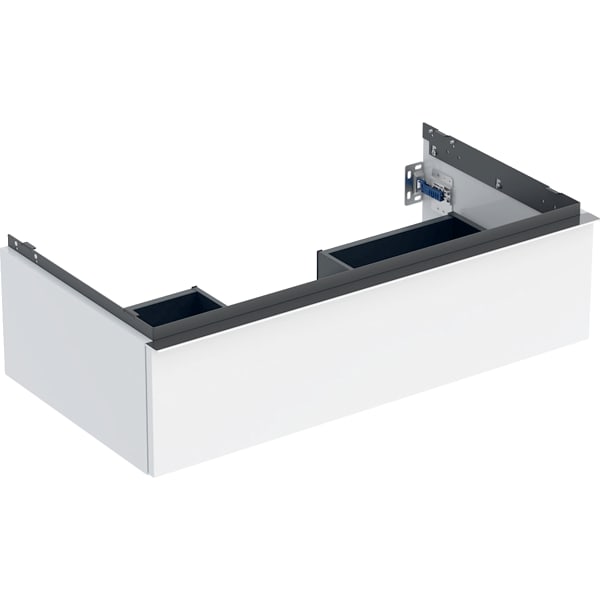GEBERIT iCon Unterschrank für Waschtisch, mit einer Schublade #502.312.01.2 - Korpus und Front: weiß / lackiert hochglänzend Griff: hoch-glanzverchromt