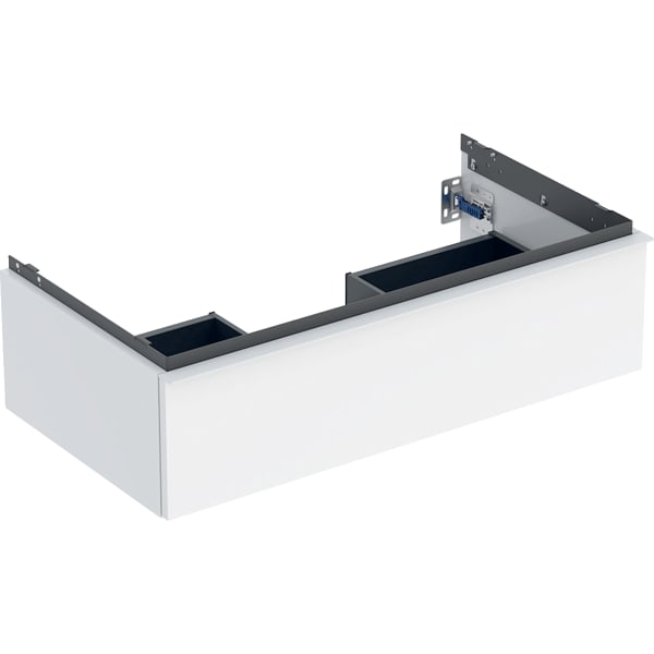 GEBERIT iCon Unterschrank für Waschtisch, mit einer Schublade #502.312.01.1 - Korpus und Front: weiß / lackiert hochglänzend Griff: weiß / pulverbeschichtet matt