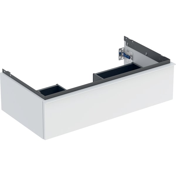GEBERIT iCon Unterschrank für Waschtisch, mit einer Schublade #502.312.01.3 - Korpus und Front: weiß / lackiert matt Griff: weiß / pulverbeschichtet matt