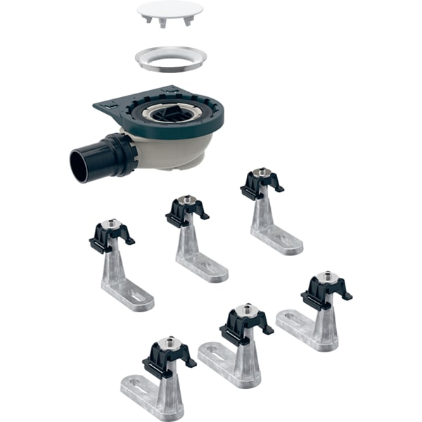 GEBERIT Duschwannenablauf mit sechs Füßen, für Setaplano Duschfläche, Sperrwasserhöhe 50 mm #154.013.00.1 - weiß-alpin / matt