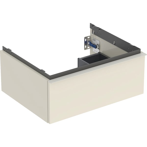 GEBERIT iCon Unterschrank für Waschtisch, mit einer Schublade #502.310.JL.1 - Korpus und Front: sand-grau / lackiert hochglänzend Griff: sand-grau / pulverbeschichtet matt