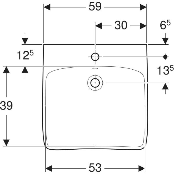 GEBERIT Renova Comfort Waschtisch barrierefrei #501.988.00.1 - weiß