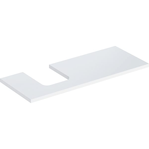 GEBERIT ONE Waschtischplatte mit Ausschnitt, für Aufsatzwaschtisch Schalenform #505.295.00.1 - weiß / lackiert hochglänzend