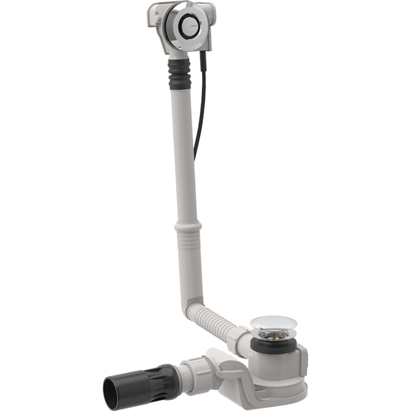 GEBERIT Badewannenablauf mit PushControl Druckbetätigung, d52, mit Fertigbauset #150.750.21.6 - chrom / glänzend