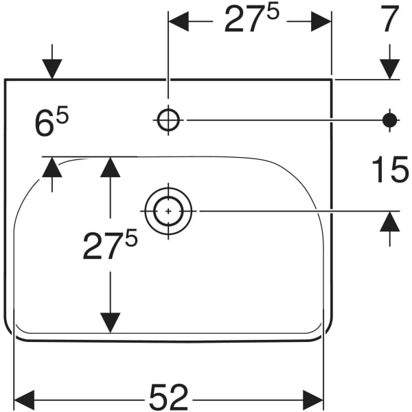 GEBERIT Smyle Square Waschtisch #500.259.01.8 - weiß / KeraTect