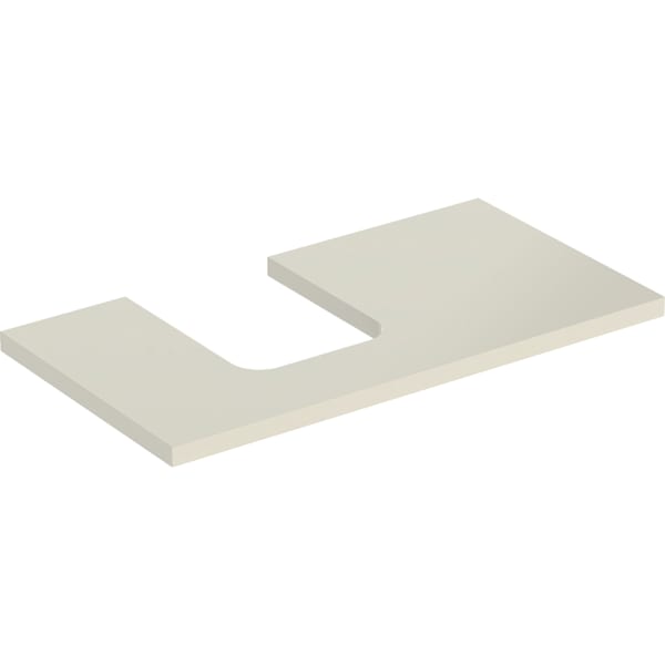 GEBERIT ONE Waschtischplatte mit Ausschnitt, für Aufsatzwaschtisch Schalenform #505.293.00.4 - sandgrau / lackiert hochglänzend