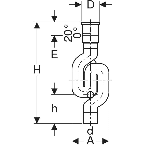 GEBERIT PE Schneckengeruchsverschluss mit Serviceöffnung #365.813.16.1