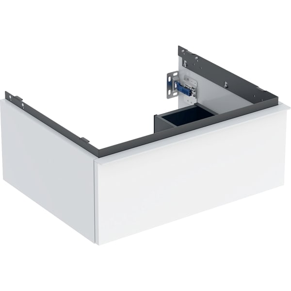 GEBERIT iCon Unterschrank für Waschtisch, mit einer Schublade #502.310.01.1 - Korpus und Front: weiß / lackiert hochglänzend Griff: weiß / pulverbeschichtet matt
