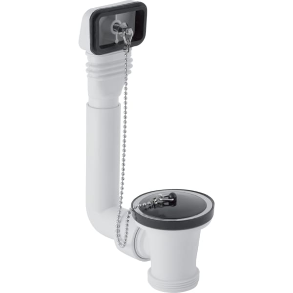 GEBERIT Spülbeckenanschluss mit Überlauf und Ventilstopfen #152.730.11.1 - weiß-alpin