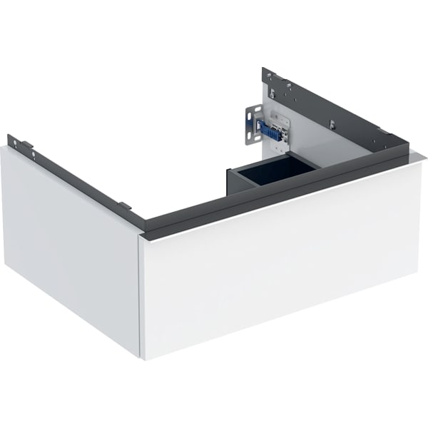 GEBERIT iCon Unterschrank für Waschtisch, mit einer Schublade #502.310.01.2 - Korpus und Front: weiß / lackiert hochglänzend Griff: hoch-glanzverchromt