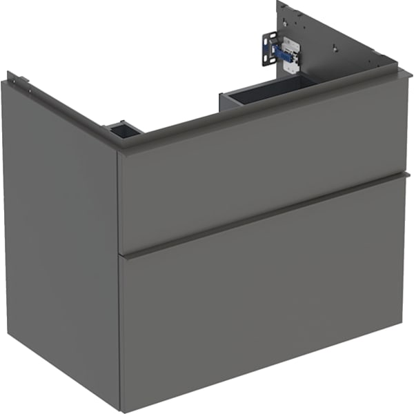 GEBERIT iCon Unterschrank für Waschtisch, mit zwei Schubladen #502.304.JK.1 - Korpus und Front: lava / lackiert matt Griff: lava / pulverbeschichtet matt