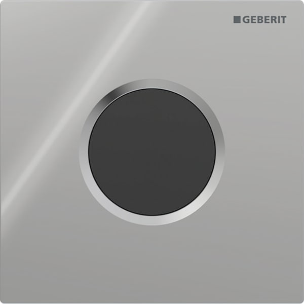 GEBERIT Urinalsteuerung mit elektronischer Spülauslösung, Netzbetrieb, Typ 01 Abdeckplatte, Round #116.021.21.5 - chrom / glänzend