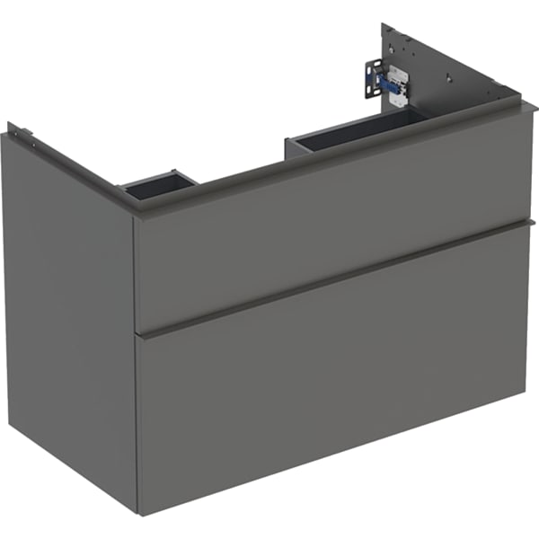GEBERIT iCon Unterschrank für Waschtisch, mit zwei Schubladen #502.305.JK.1 - Korpus und Front: lava / lackiert matt Griff: lava / pulverbeschichtet matt