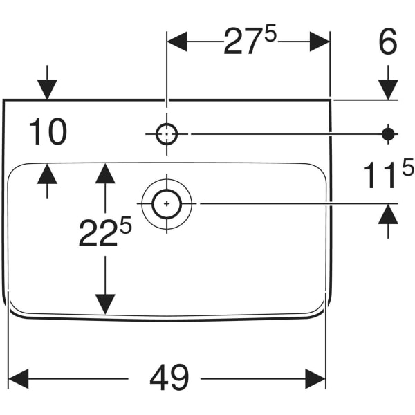 GEBERIT Renova Compact Waschtisch #226155600 - weiß / KeraTect
