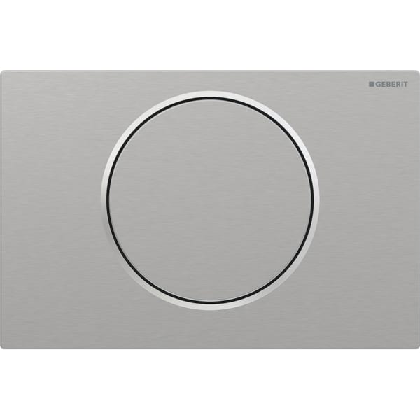 GEBERIT Sigma10 Betätigungsplatte für Spül-Stopp-Spülung, Round, verschraubbar #115.787.SN.5 - Platte und Taste: gebürstet, easy-to-clean-beschichtet Designring: poliert