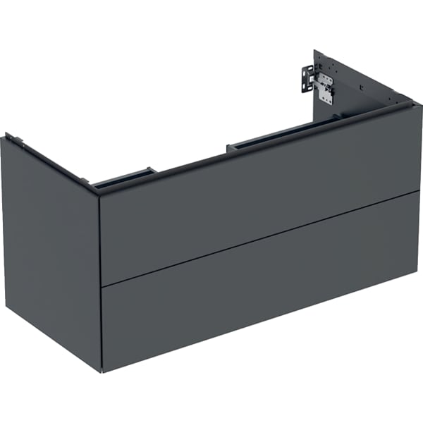 GEBERIT ONE Unterschrank für Waschtisch, mit zwei Schubladen #505.264.00.8 - schwarz / lackiert matt