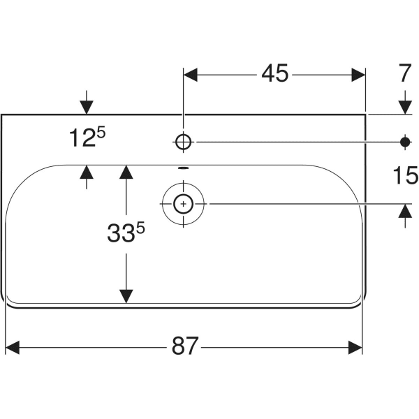 GEBERIT Smyle Square Waschtisch #500.251.01.8 - weiß / KeraTect