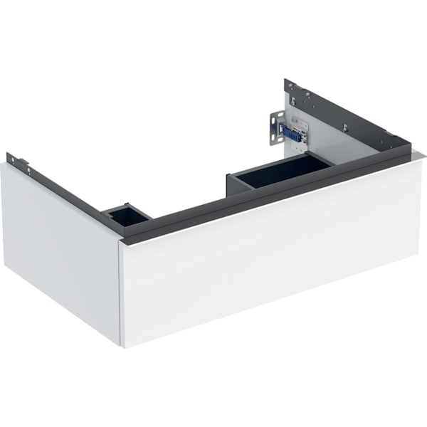 GEBERIT iCon Unterschrank für Waschtisch, mit einer Schublade #502.311.01.2 - Korpus und Front: weiß / lackiert hochglänzend Griff: hoch-glanzverchromt