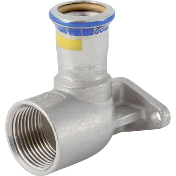GEBERIT Mapress Edelstahl Anschlusswinkel 90° abgesetzt, Lochkreis 50 mm (Gas) #91100
