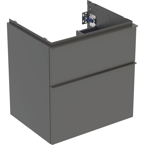 GEBERIT iCon Unterschrank für Waschtisch, mit zwei Schubladen #502.303.JK.1 - Korpus und Front: lava / lackiert matt Griff: lava / pulverbeschichtet matt