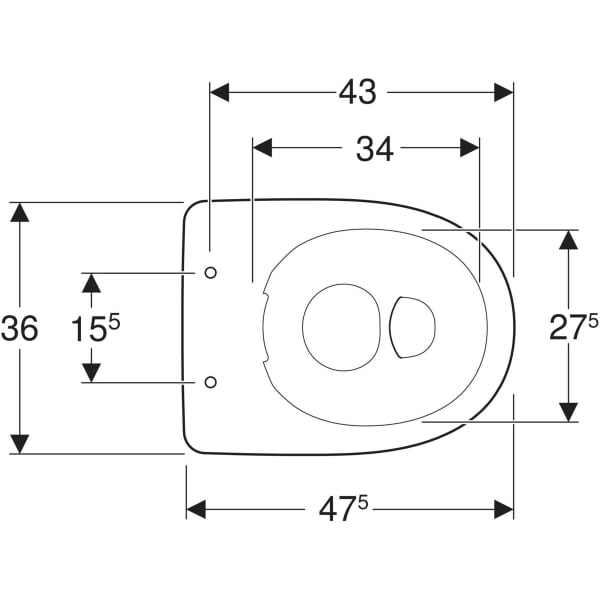 GEBERIT Renova Stand-WC Flachspüler, Abgang horizontal, Rimfree #501.984.00.8 - weiß / KeraTect