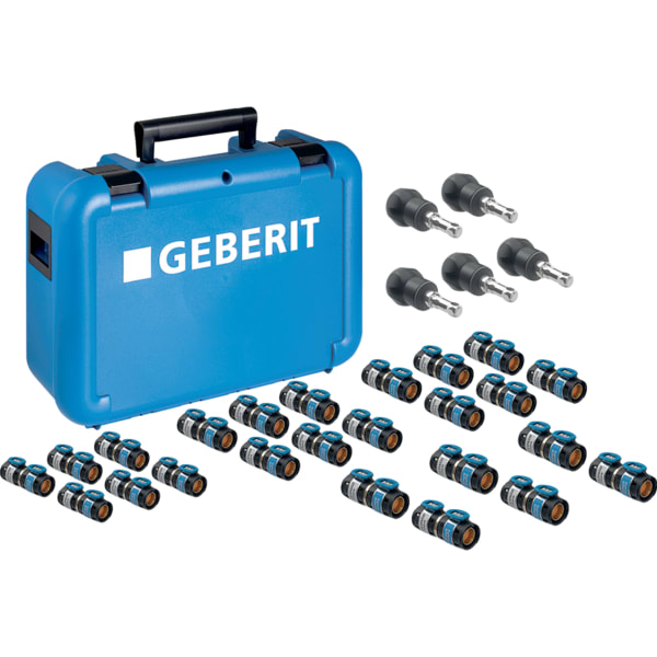 GEBERIT FlowFit Koffer bestückt mit Übergängen auf Fremdsysteme #655.085.00.1