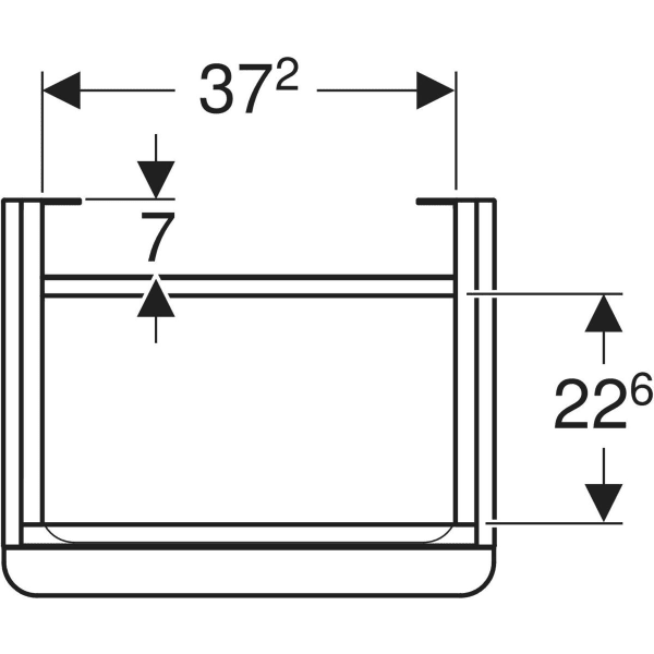 GEBERIT Smyle Square Unterschrank für Handwaschbecken, mit einer Tür #500.350.JL.1 - Korpus und Front: sand-grau / lackiert hochglänzend Griff: sand-grau / pulverbeschichtet matt