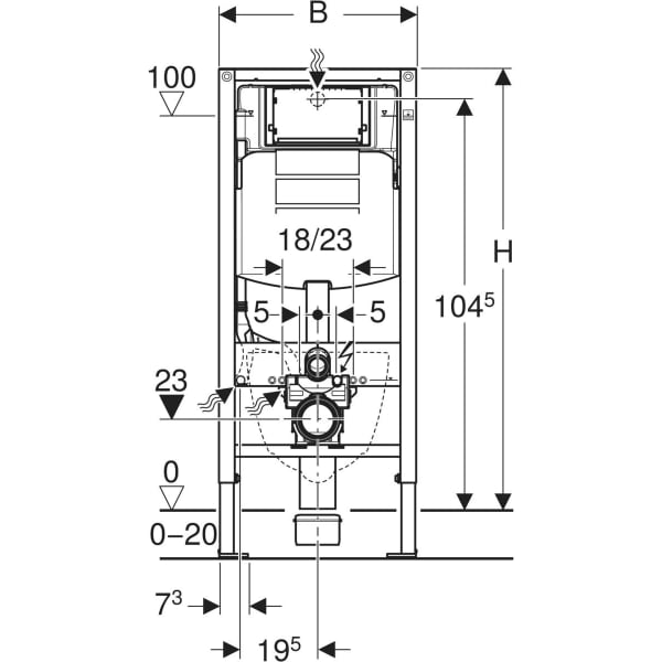 GEBERIT Duofix Element für Wand-WC, 112 cm, mit Sigma UP-Spülkasten 12 cm und Power & Connect Box #111.900.00.5