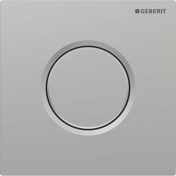 GEBERIT Urinalsteuerung mit pneumatischer Spülauslösung, Typ 01 Betätigungsplatte, Round #116.011.JQ.5 - chrom matt / easy-to-clean-beschichtet