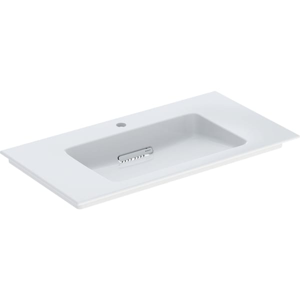 GEBERIT ONE Möbelwaschtisch CleanDrain #505.006.00.1 - Waschtisch: weiß / KeraTect Blende: weiß glänzend
