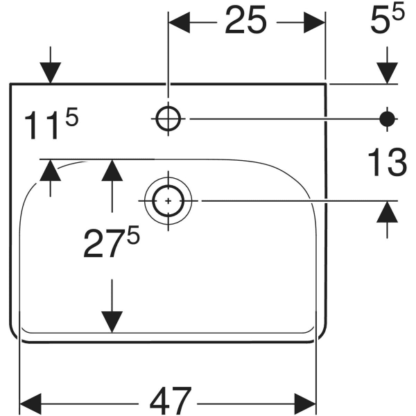 GEBERIT Smyle Square Handwaschbecken #500.256.01.1 - weiß