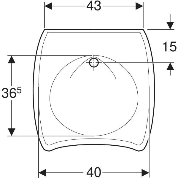 GEBERIT Vitalis Waschtisch barrierefrei #221555600 - weiß / KeraTect