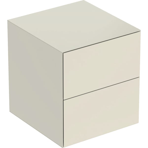 GEBERIT ONE Seitenschrank mit zwei Schubladen #505.077.00.4 - sandgrau / lackiert hochglänzend