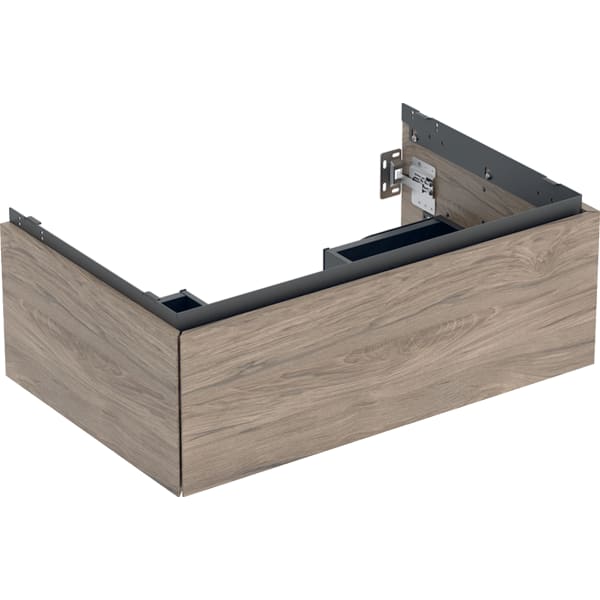 GEBERIT ONE Unterschrank für Waschtisch, mit einer Schublade #505.072.00.6 - Nussbaum hickory / Melamin Holzstruktur