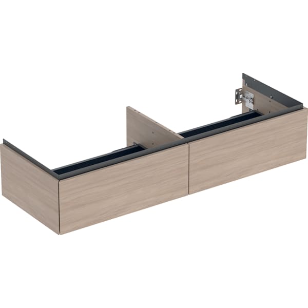 GEBERIT ONE Unterschrank für Aufsatzwaschtisch, mit zwei Schubladen #505.076.00.5 - Eiche / Melamin Holzstruktur