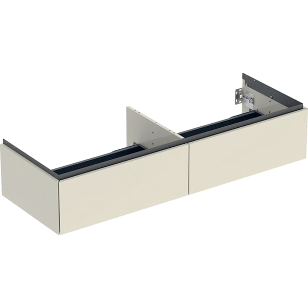 GEBERIT ONE Unterschrank für Aufsatzwaschtisch, mit zwei Schubladen #505.076.00.4 - sandgrau / lackiert hochglänzend