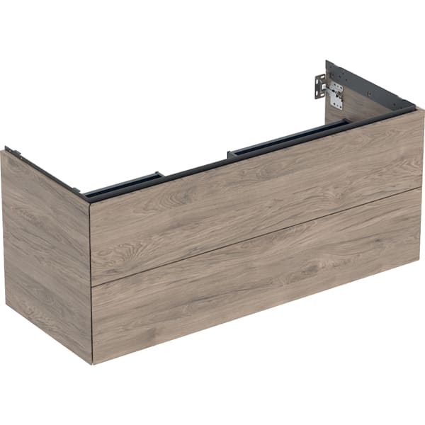 GEBERIT ONE Unterschrank für Waschtisch, mit zwei Schubladen #505.265.00.6 - Nussbaum hickory / Melamin Holzstruktur